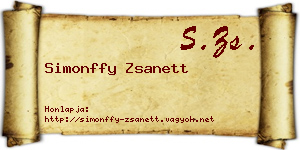 Simonffy Zsanett névjegykártya